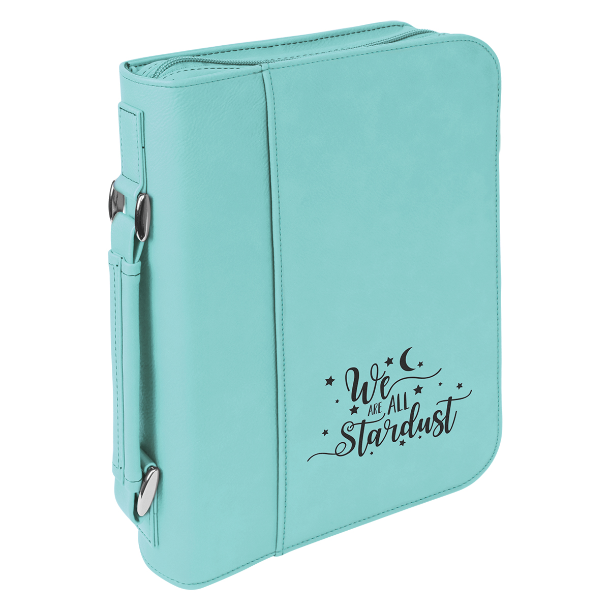 7" x 10" Teal Leatherette Book/Bible Cover with Handle & Zipper