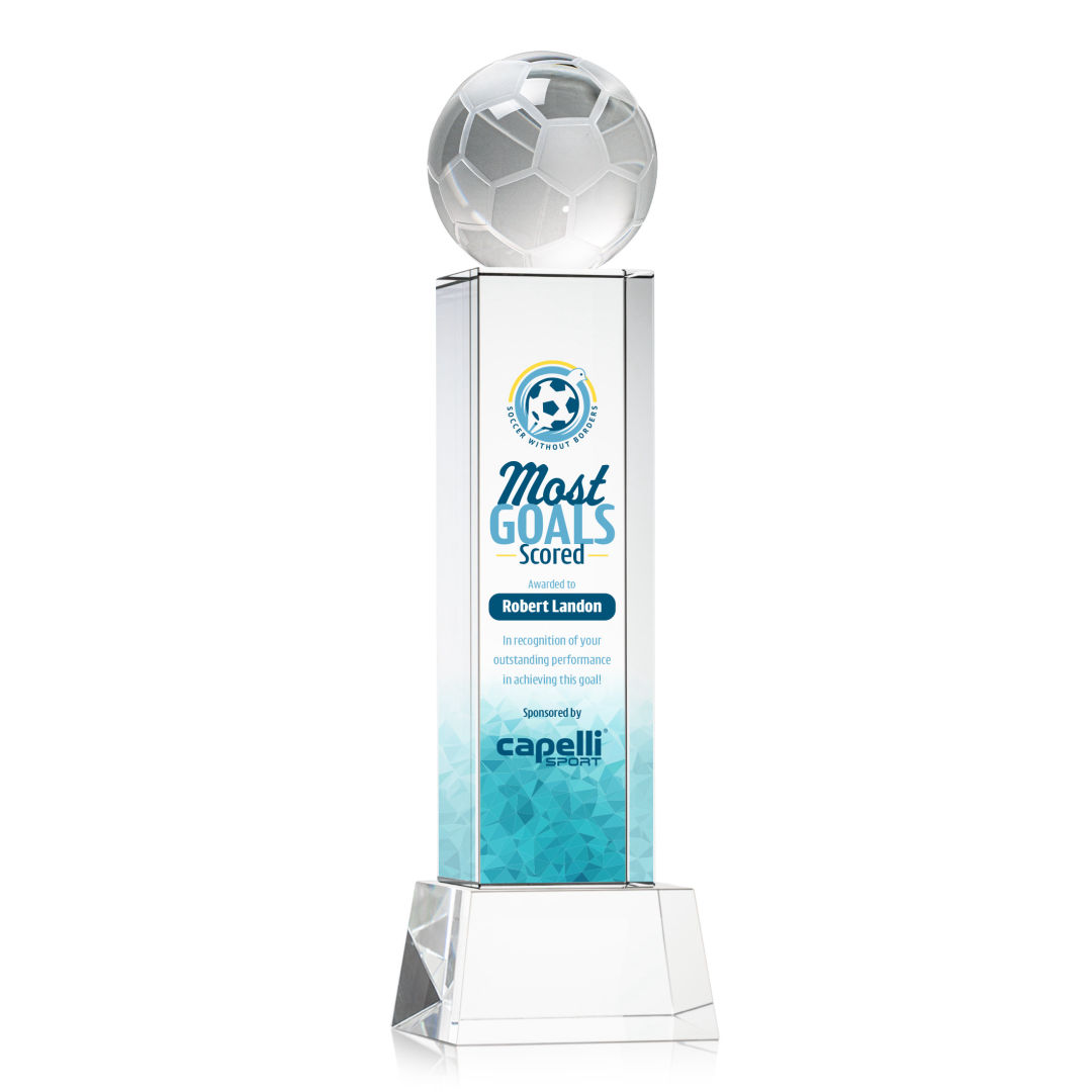Soccer Ball VividPrint™ Award on Belcroft - Clear 5