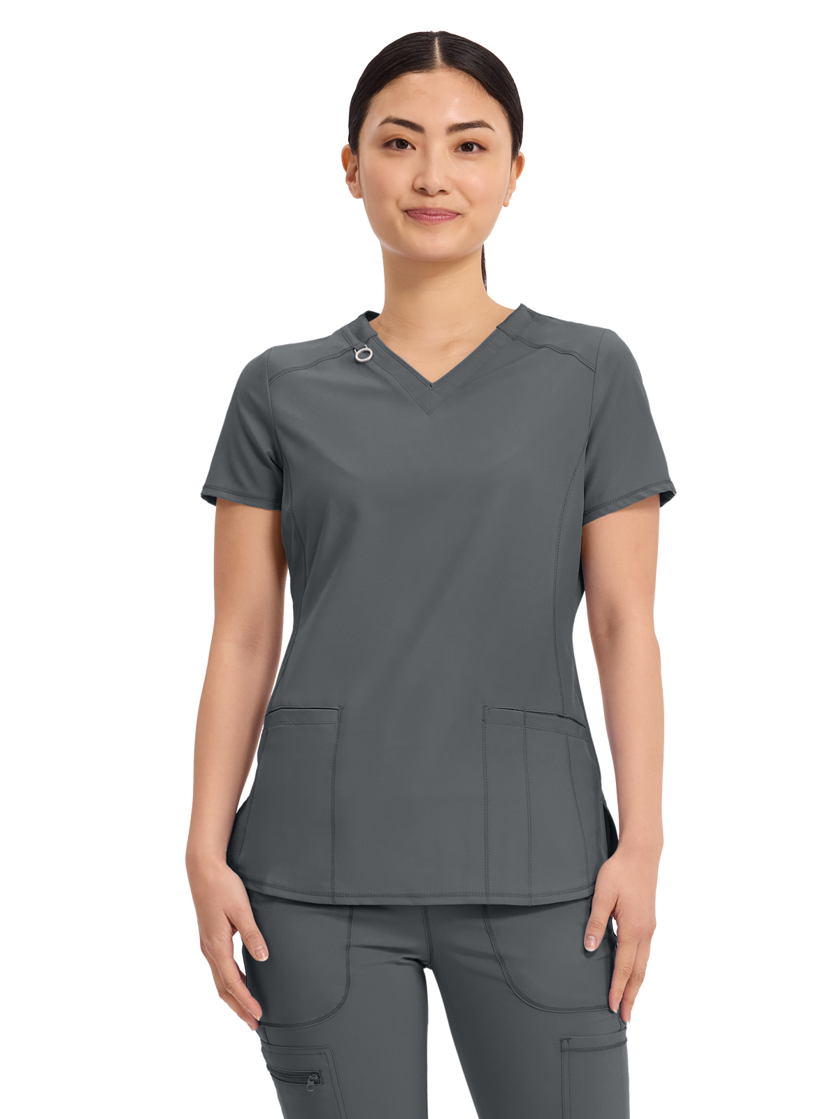 Infinity - Women's 2 Pocket Princess Seams V-Neck Top 52