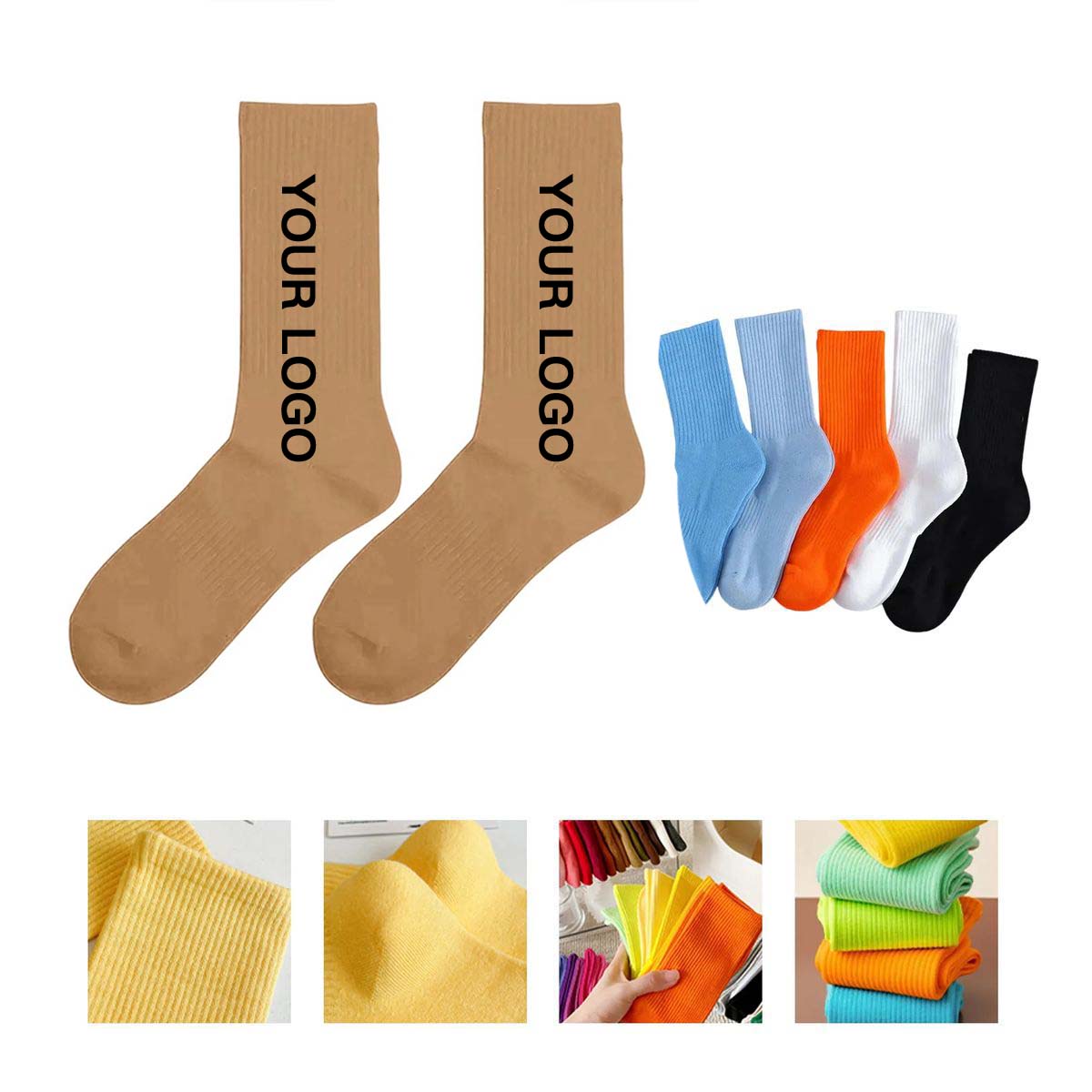 Durable Cotton Socks with Jacquard Design 5