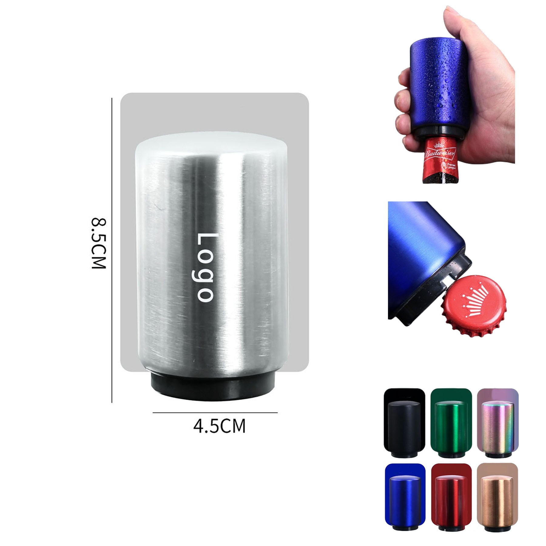 Stainless Steel Press Type Seamless Bottle Opener