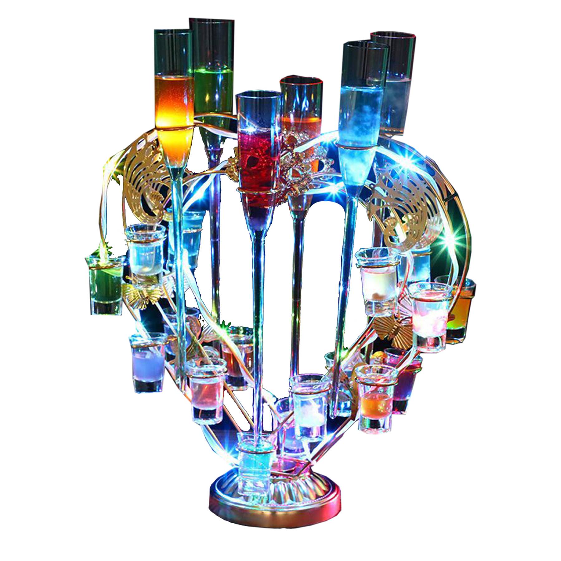 Heart Shaped Rechargeable Cocktail Shelve With Led Light 3