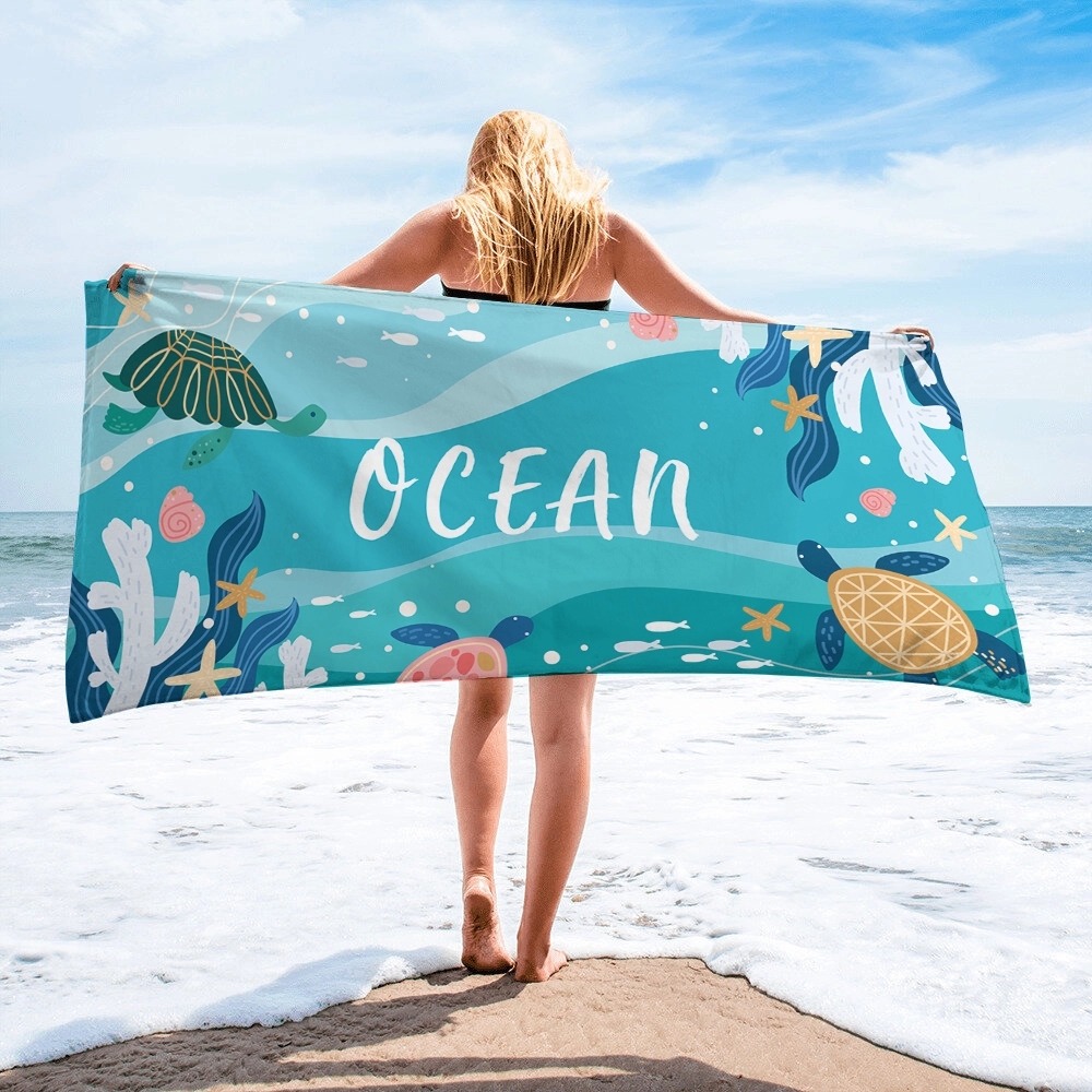 Eco-Friendly French Terry Beach Towel 3