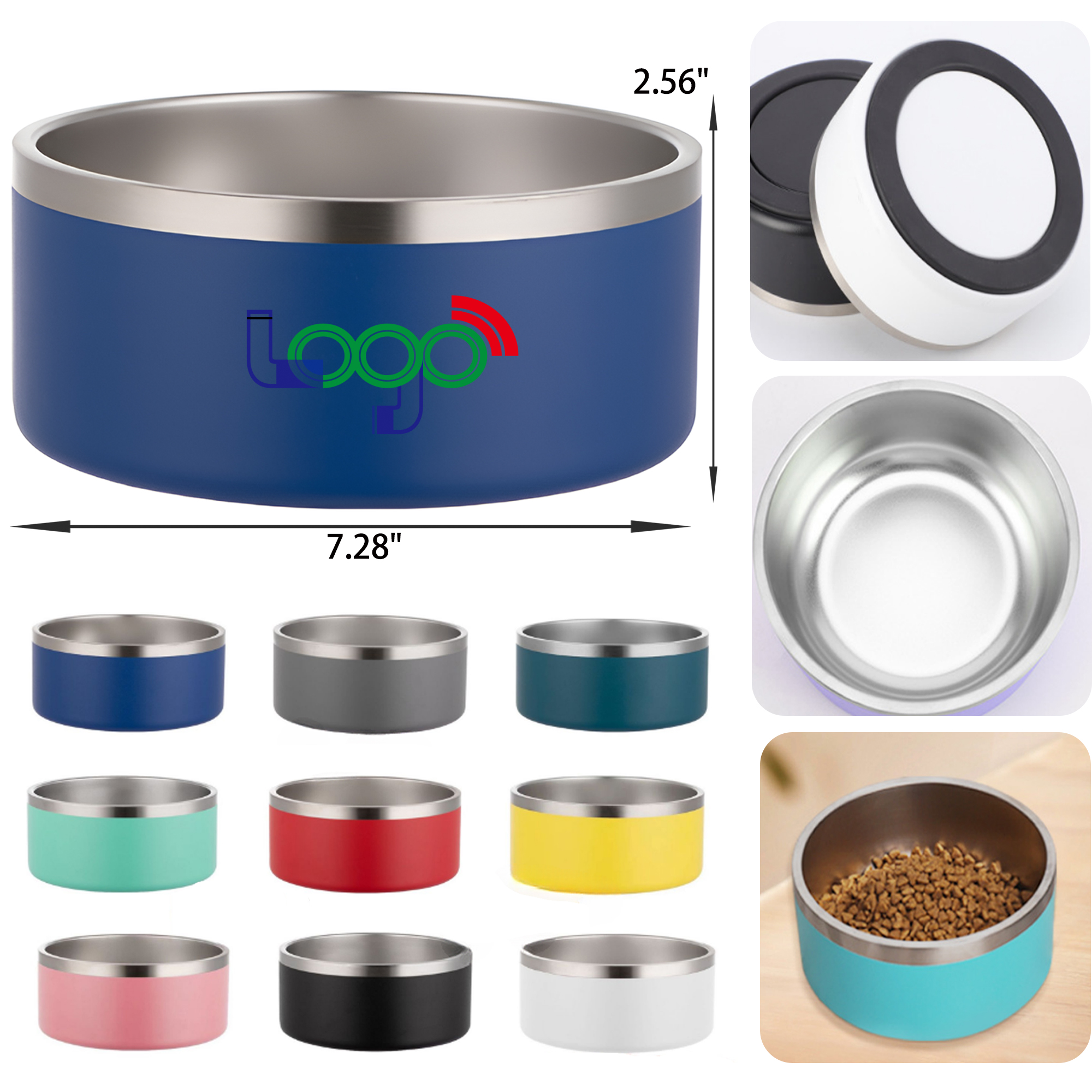 MOQ 50 PCS Sturdy 42 OZ Stainless Steel Pet Dog Bowl 3