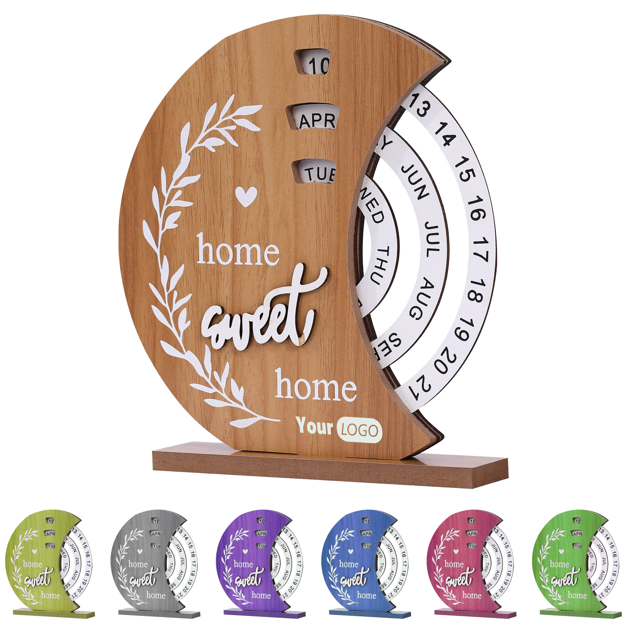 Wood Eco-Friendly Perpetual Calendar With Customizable Design 1