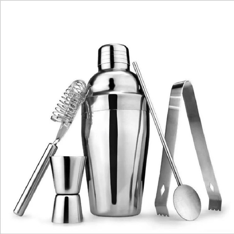 5pcs Stainless Steel Cocktail Bar Shaker Set 4