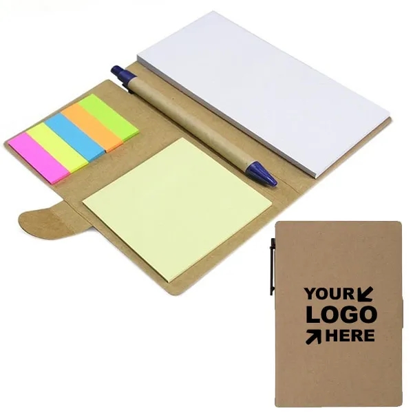 Eco Sticky Notepads With Recycle Paper Pen 4