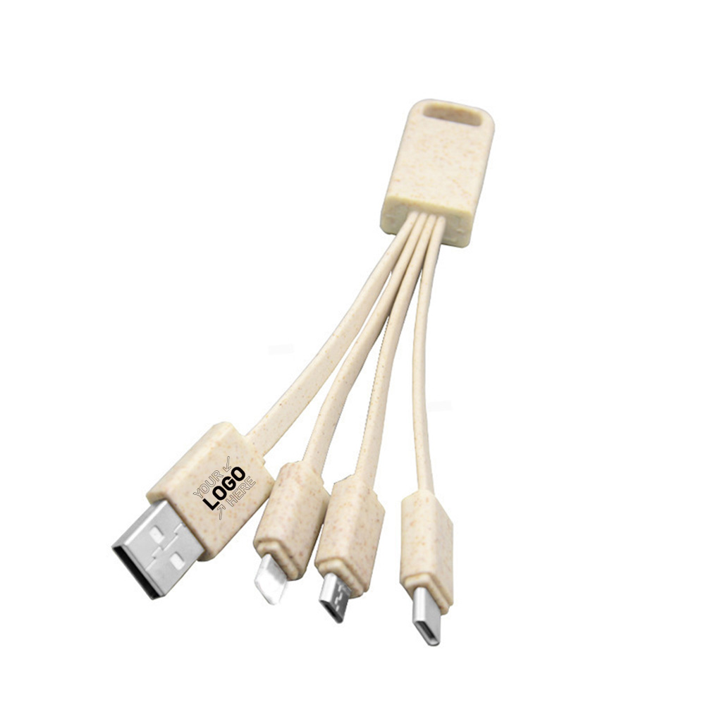 Eco Friendly Wheat Straw 4 In 1 Charging Cable