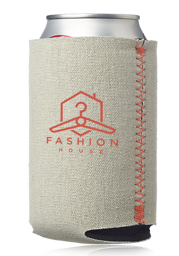 Canvas Foam Can Coolers, custom koozie with logo imprint 3