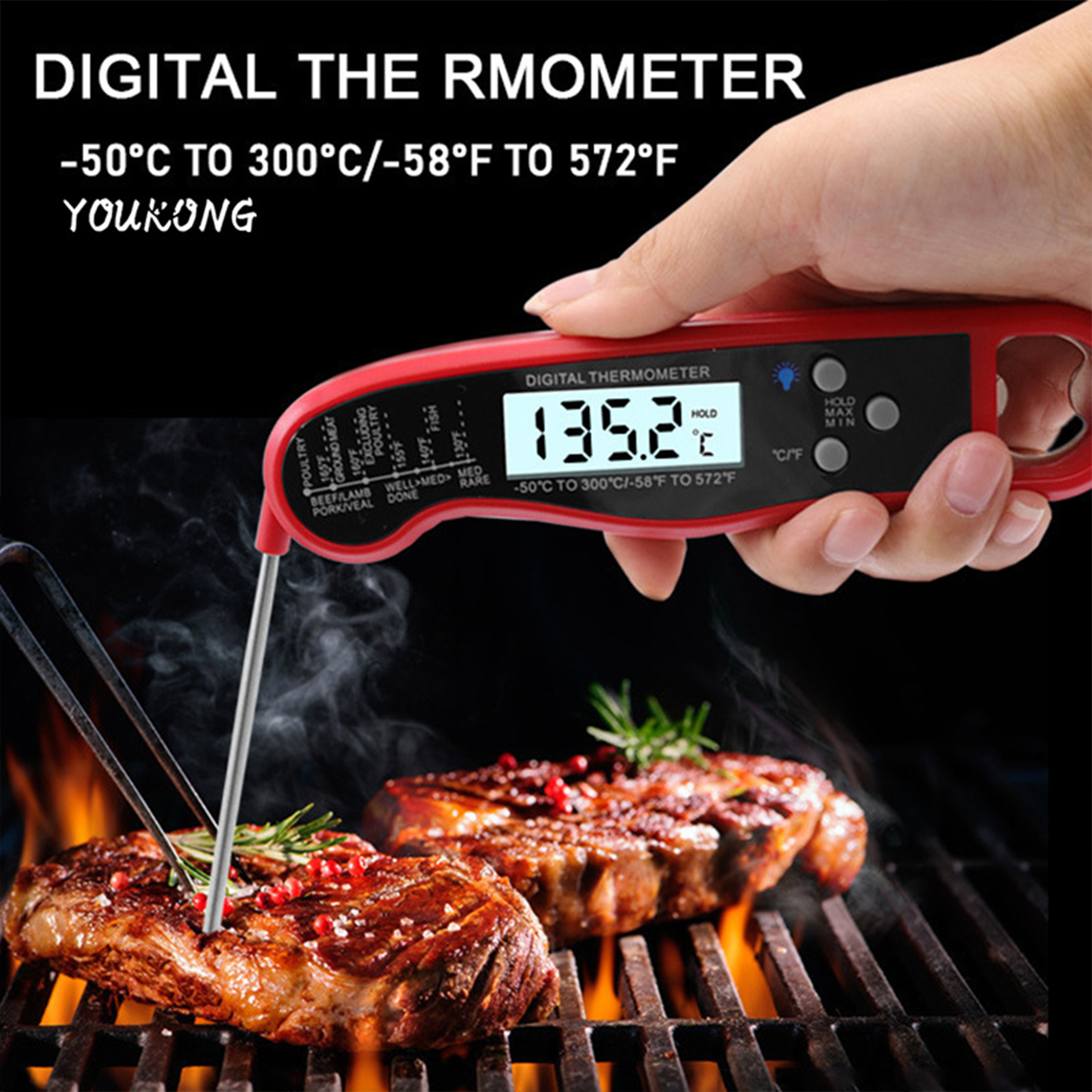 Abs Folding Barbecue Thermometer 2