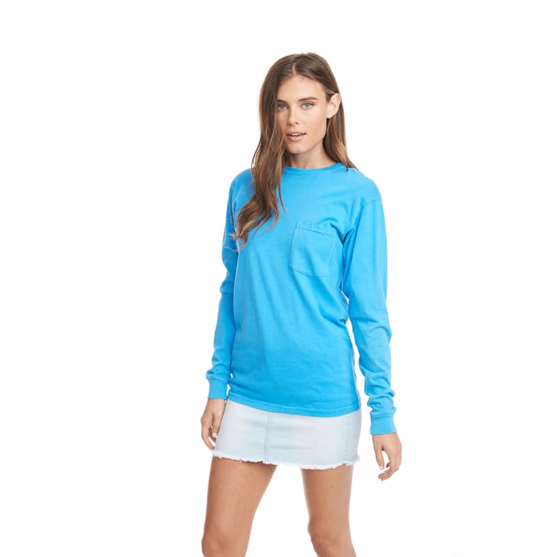 Next Level Apparel Adult Inspired Dye Long-Sleeve Crew With Pocket 8