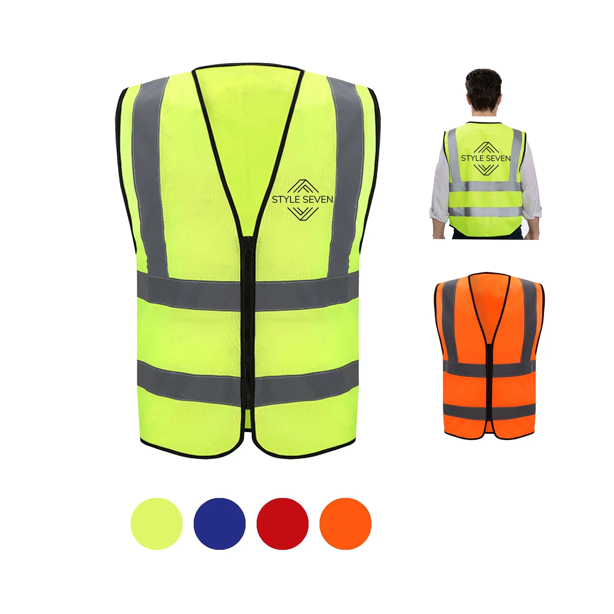 Double Band Reflective Tape Safety Loop & Hook Vest 3