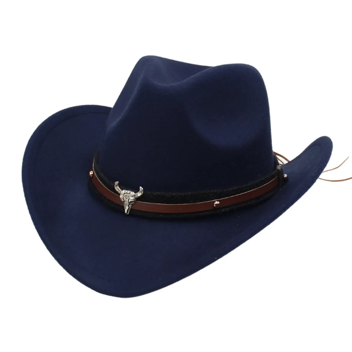 Unisex Classic Western Cowboy Men Felt Wide Brim Hats 1