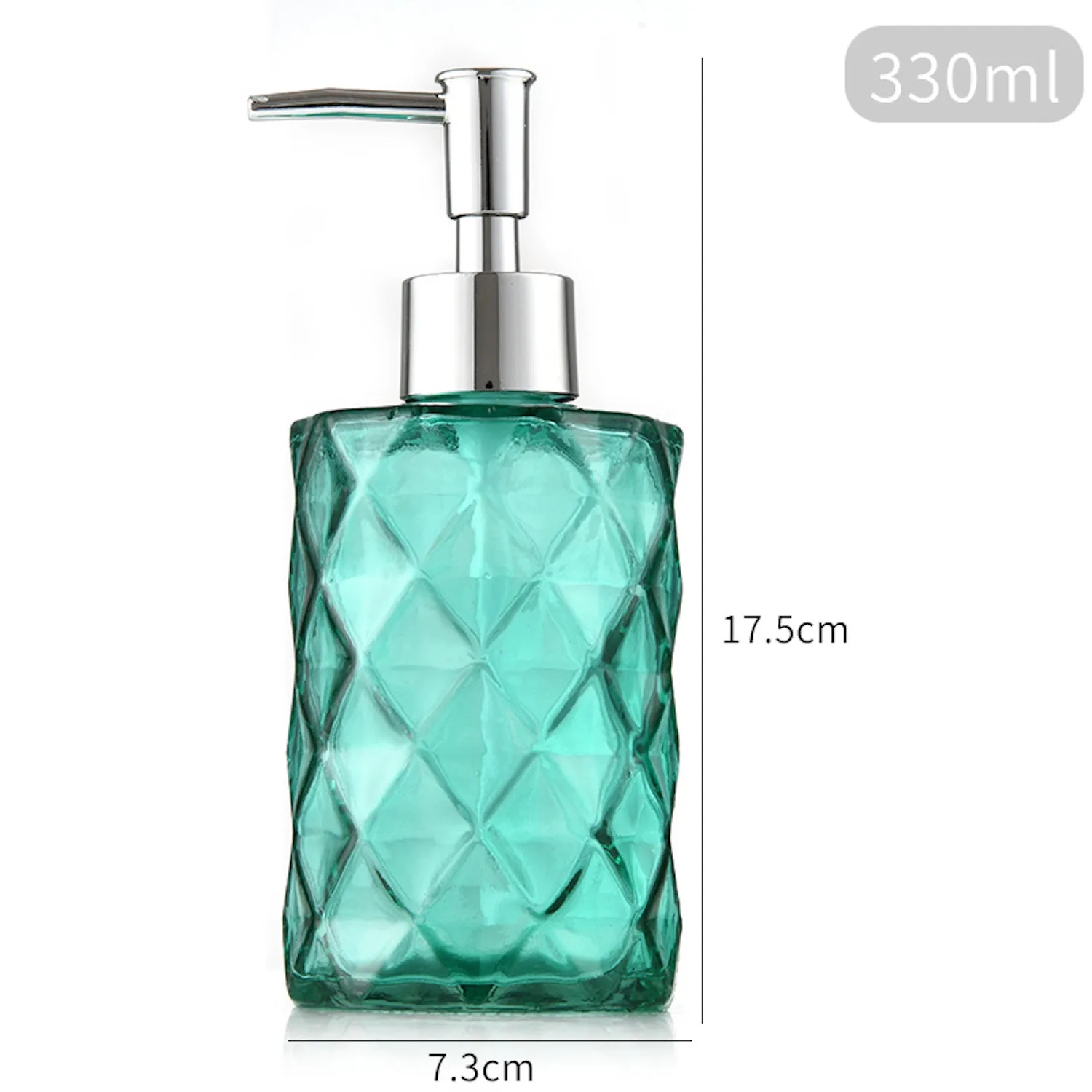 11 OZ Stylish Blue Glass Soap Dispenser 10