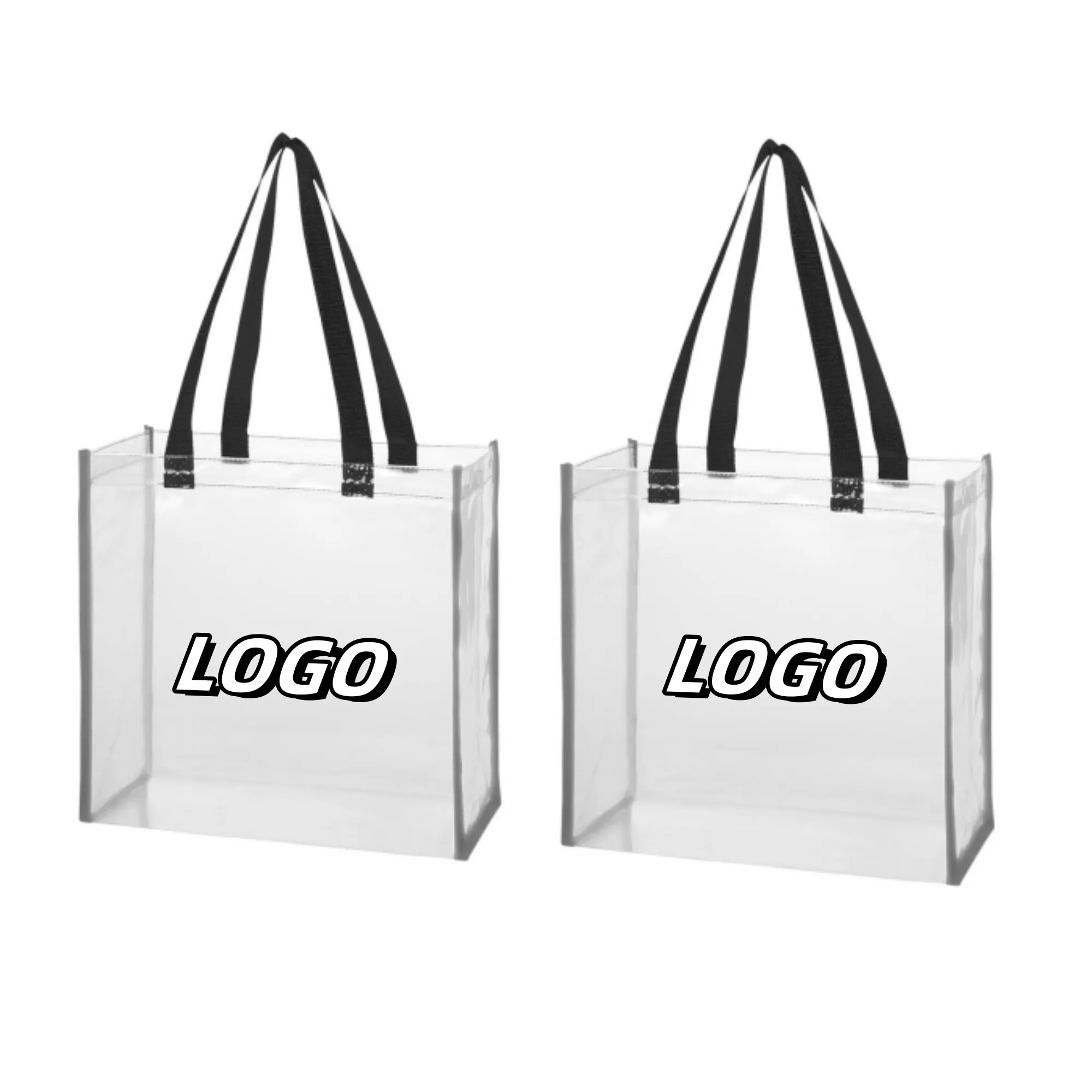 Clear PVC Tote Bag 12"x12"x6" 2