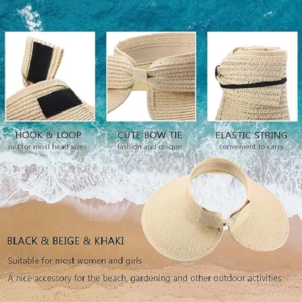 Roll-up Straw Sun Visor 2