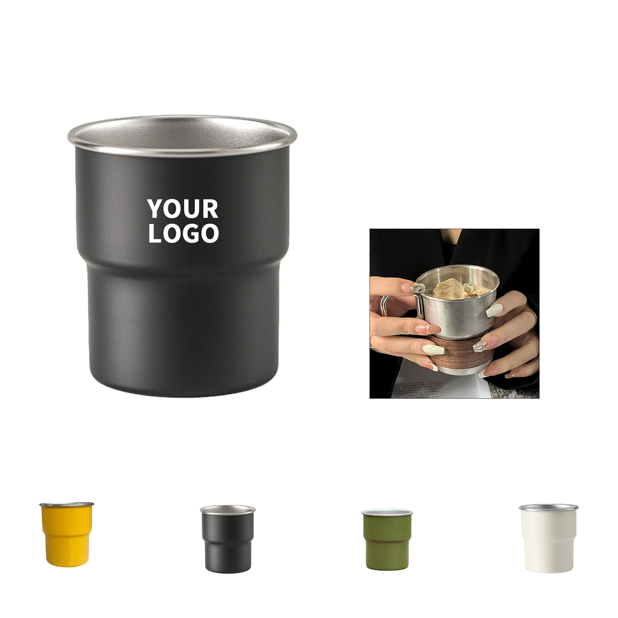Stainless Steel Tumbler 10 Ounce Single Wall Stackable 2