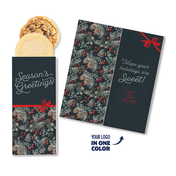 One Color Foil-Stamped Stock Pine Boughs & Berries Sweeter Cards with Homestyle Cookie Duo