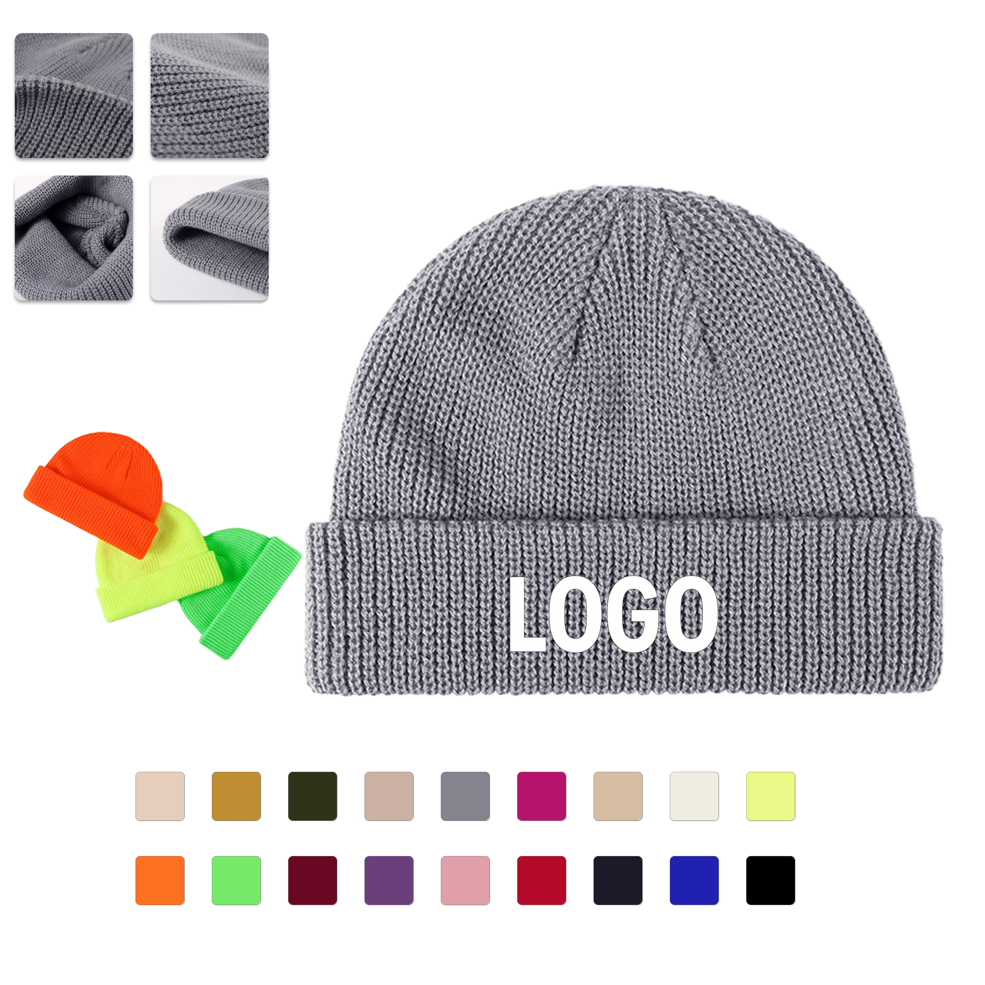 Warm Acrylic Knit Beanie for Fall and Winter 2