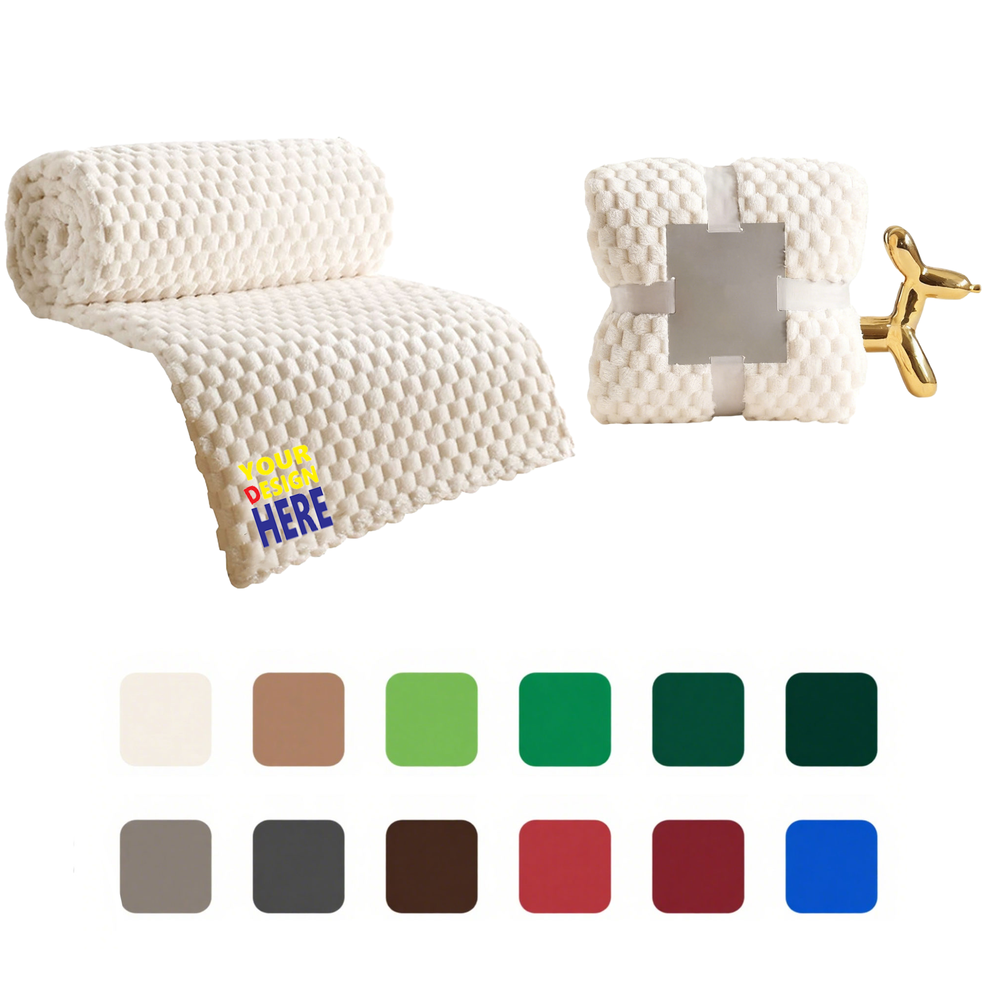 Solid Color Golden Beetle Velvet Multifunctional Blanket 2