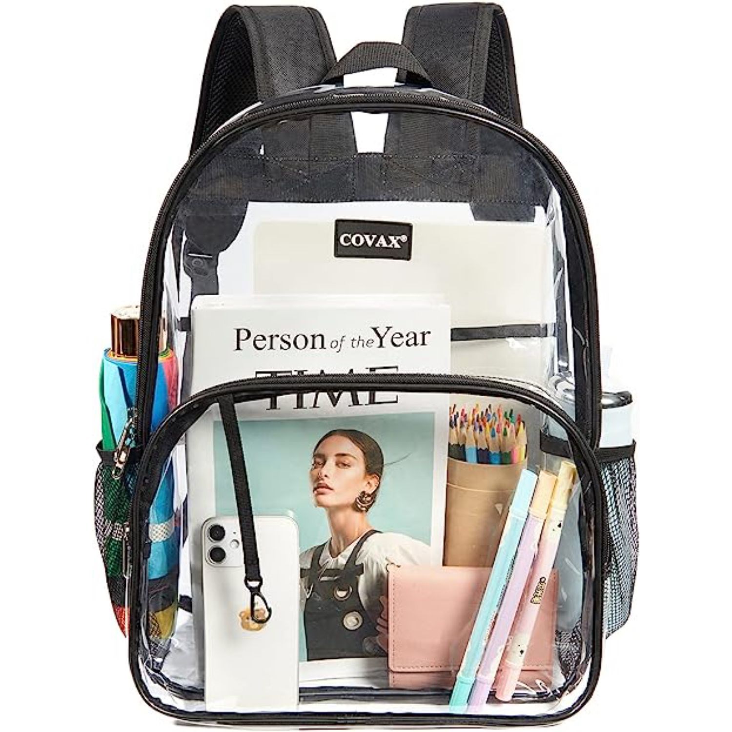 Water-resistant Heavy Duty Clear PVC Transparent Backpack 4