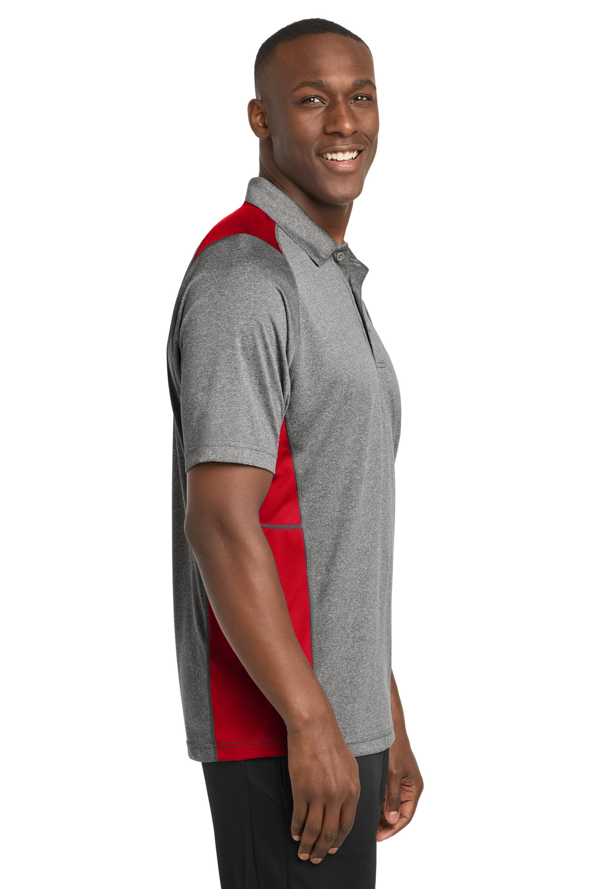 Sport-Tek Heather Colorblock Contender Polo. ST665 39
