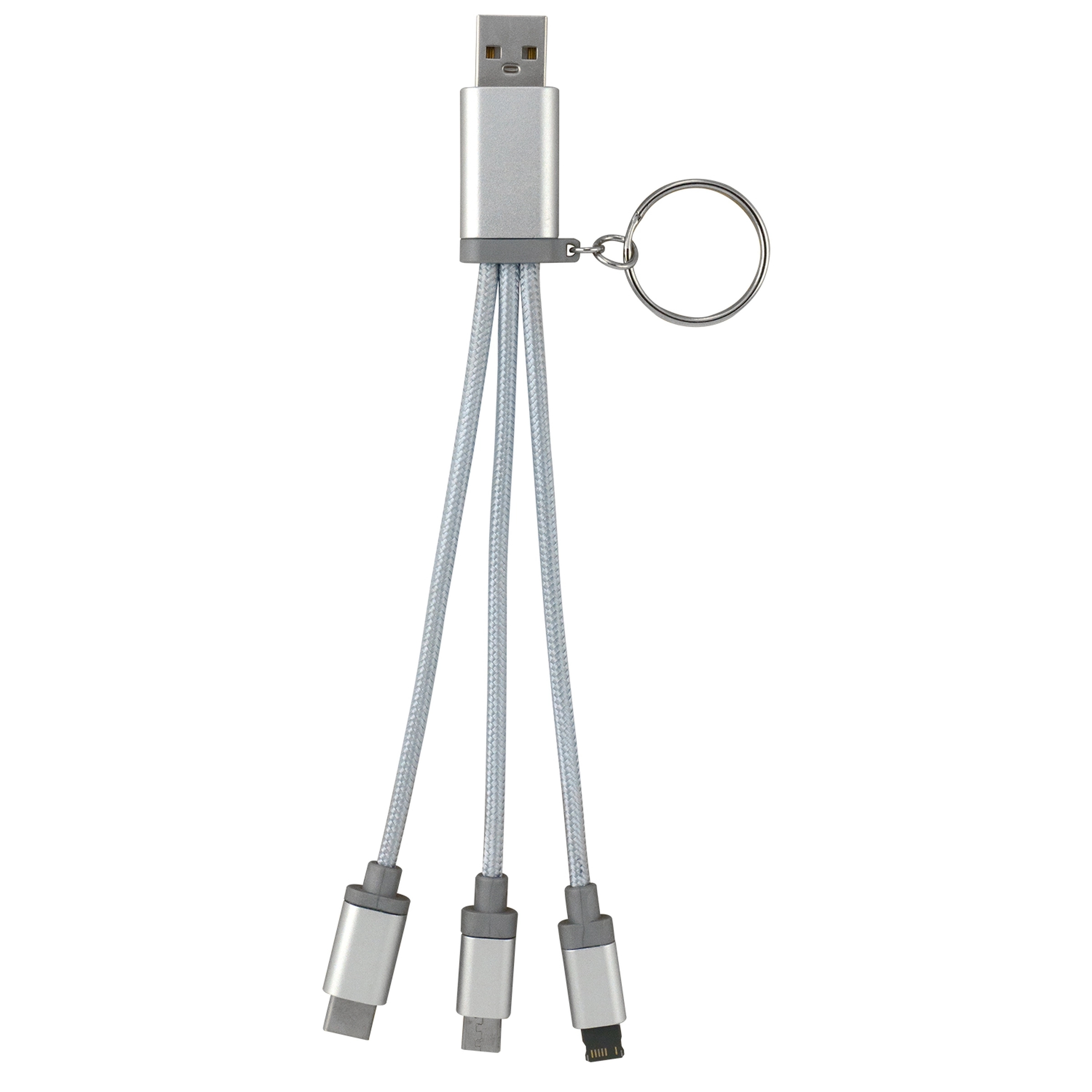 Metallic 3-in 1 Keychain Cable with Type C USB 8