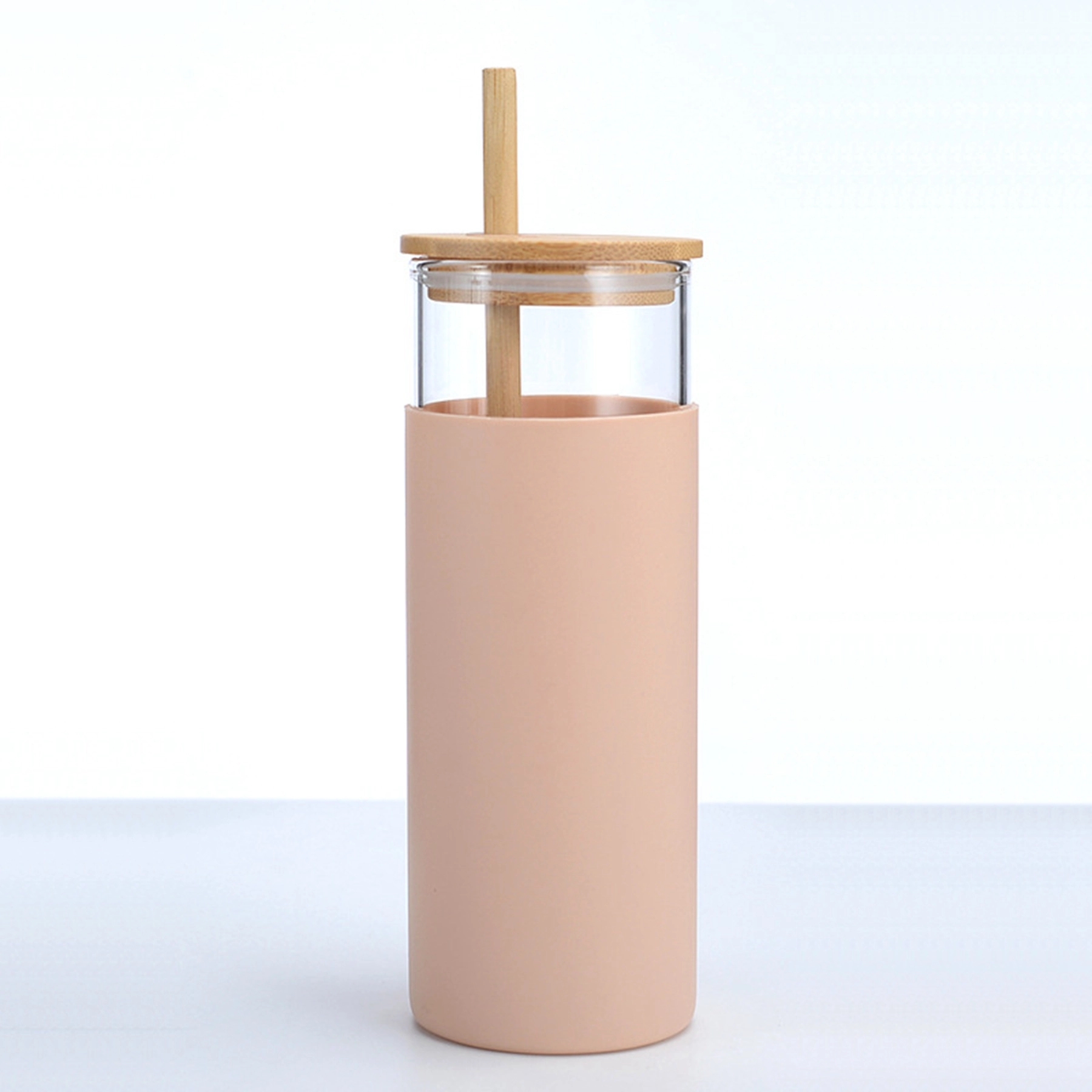 17 Oz. Glass Water Bottle with Bamboo Lid & Straw 13