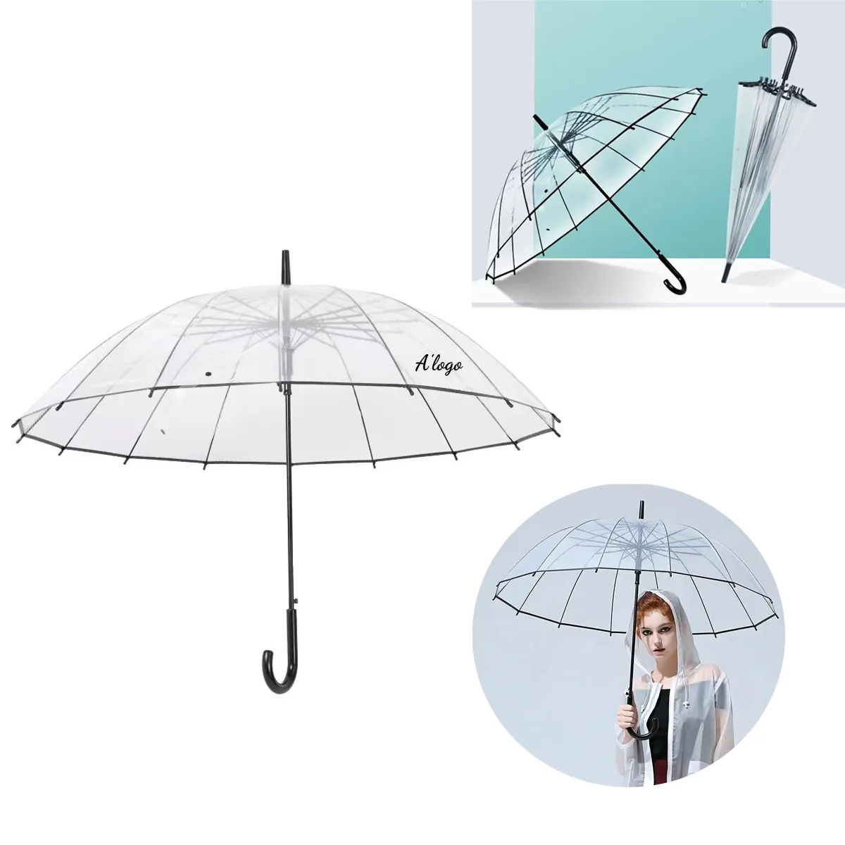 Long-handled Transparent Umbrella 2