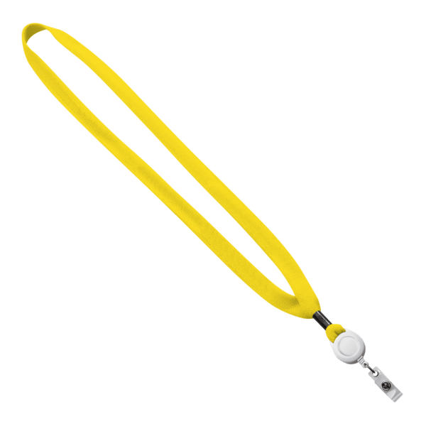 5/8" New Polyester "Shoelace" Lanyard with Retractable Badge Reel 107