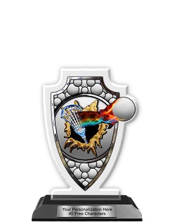 Acrylic Trophy: 6" Arrow Head, Lacrosse Ball Desig 1