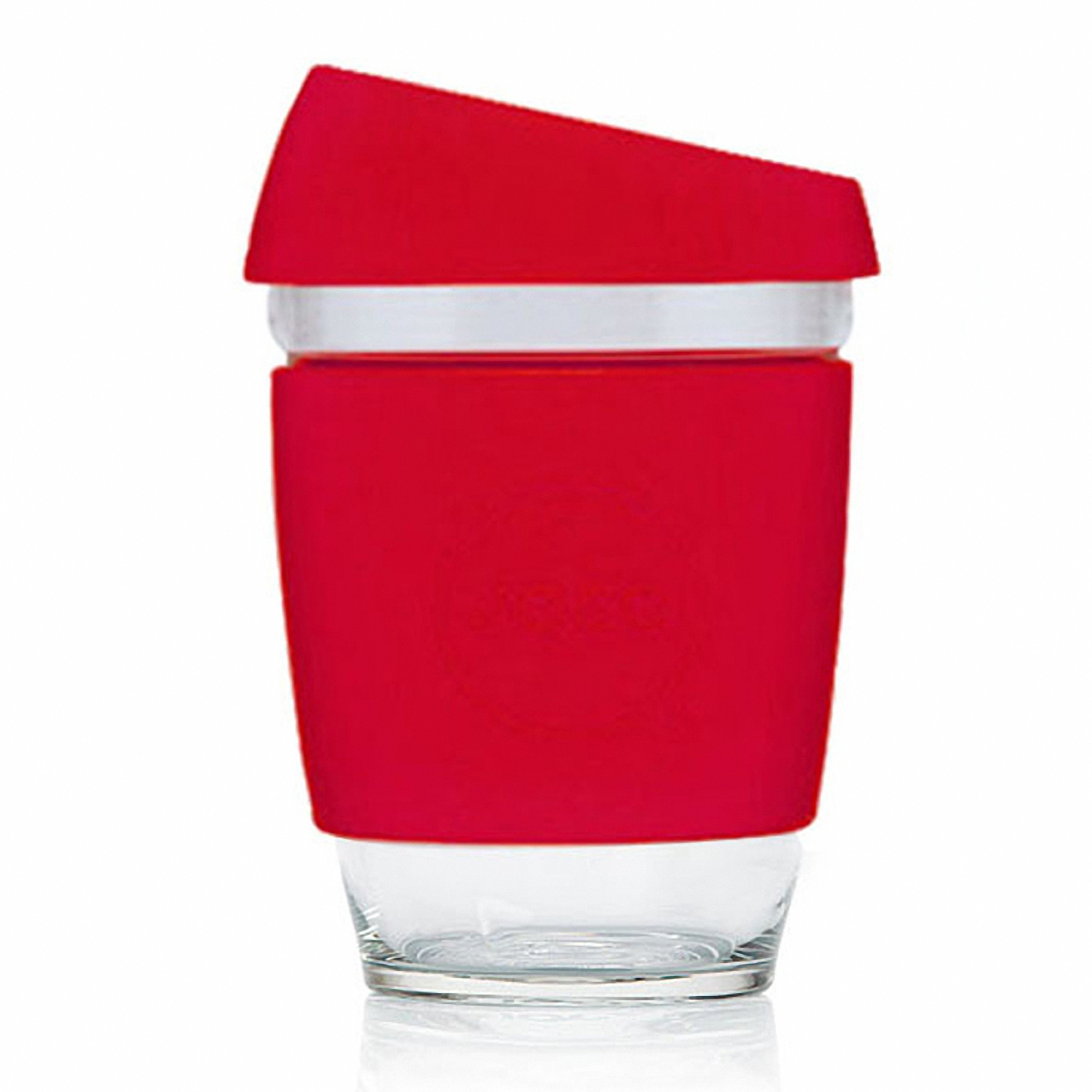 12oz Reusable Glass Travel Coffee Mug with Lid 2