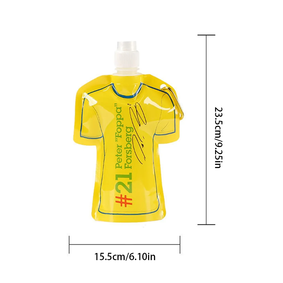 T Shirt Shaped Collapsible Water Bottle With Carabiner 4