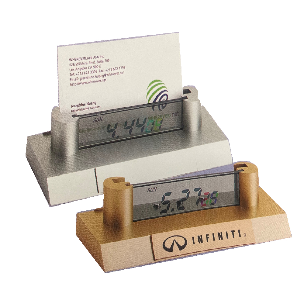 Desk business card holder with LCD Multi Function Clock 2