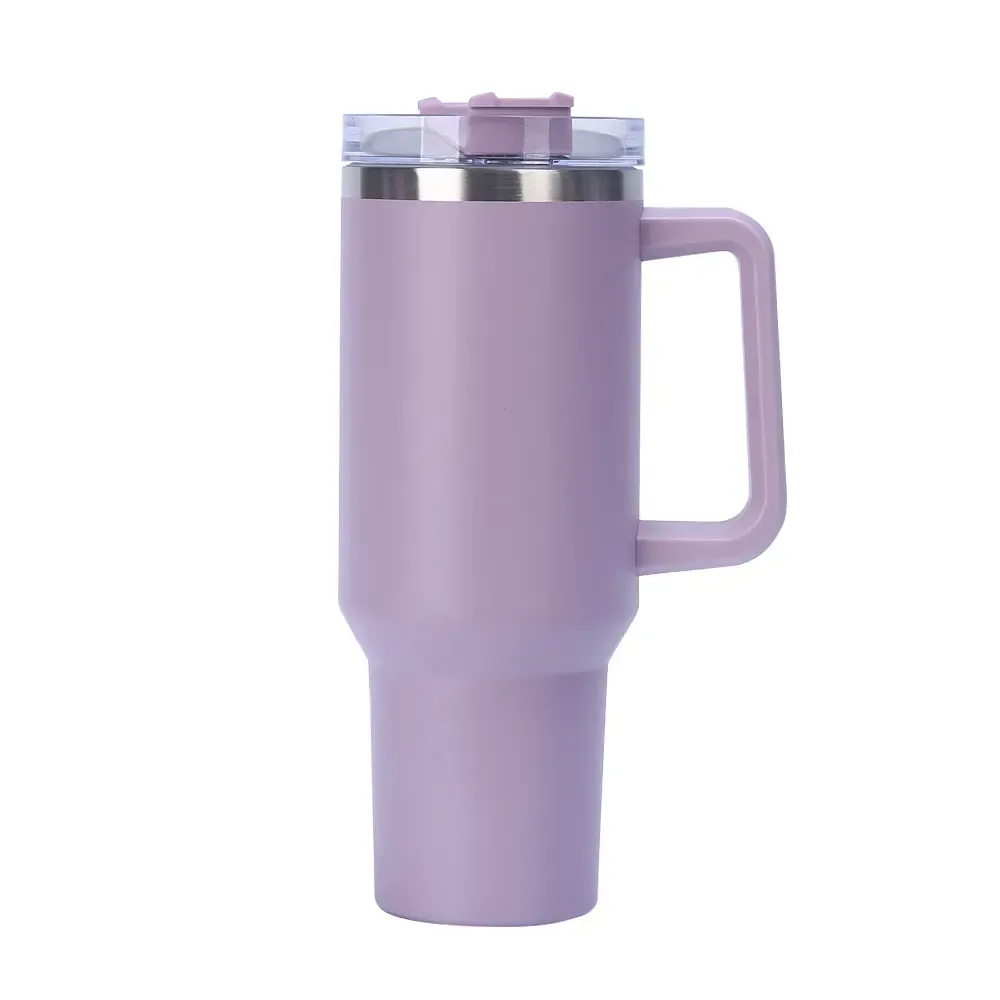 40 oz Insulated Tumbler with Handle & Straw 2