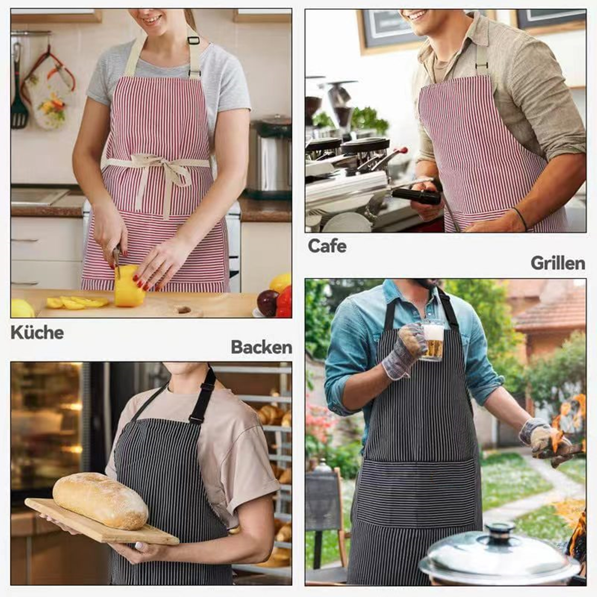 Adjustable Cooking Aprons With 2 Pockets 5