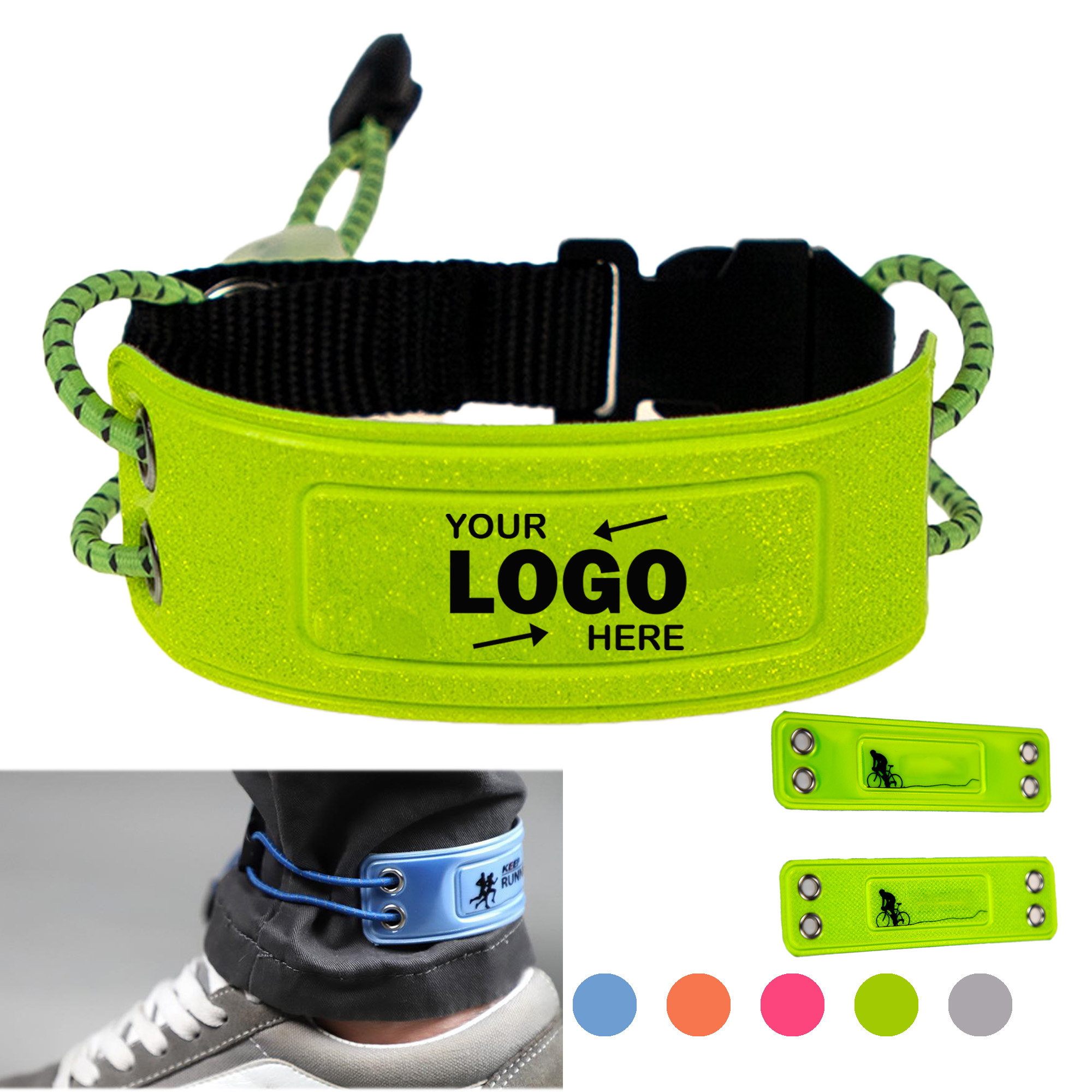 PVC Material Sports Cycling Reflective Safety Wristband 2