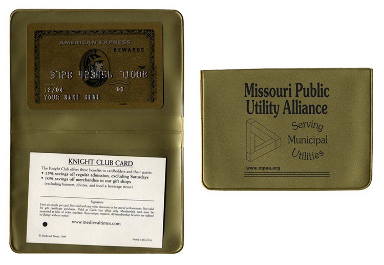Fold Over Card Case with 2 clear pockets 12