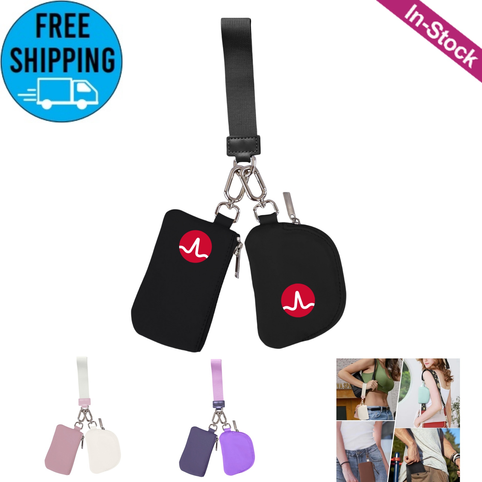 Dual Pouch Wristlet Keychain Wallet 6