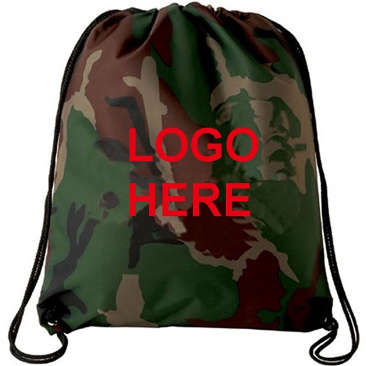 Camouflage Pattern Drawstring Backpack 2
