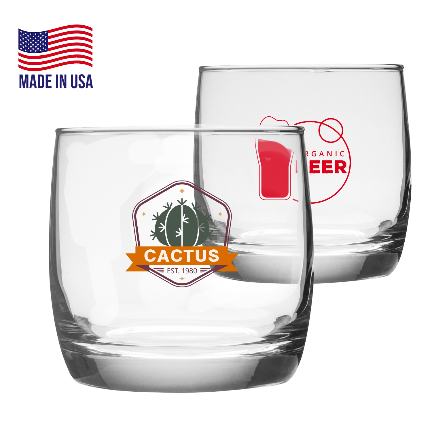 10 oz. USA made Cylindrical Glass with Thick Base 1