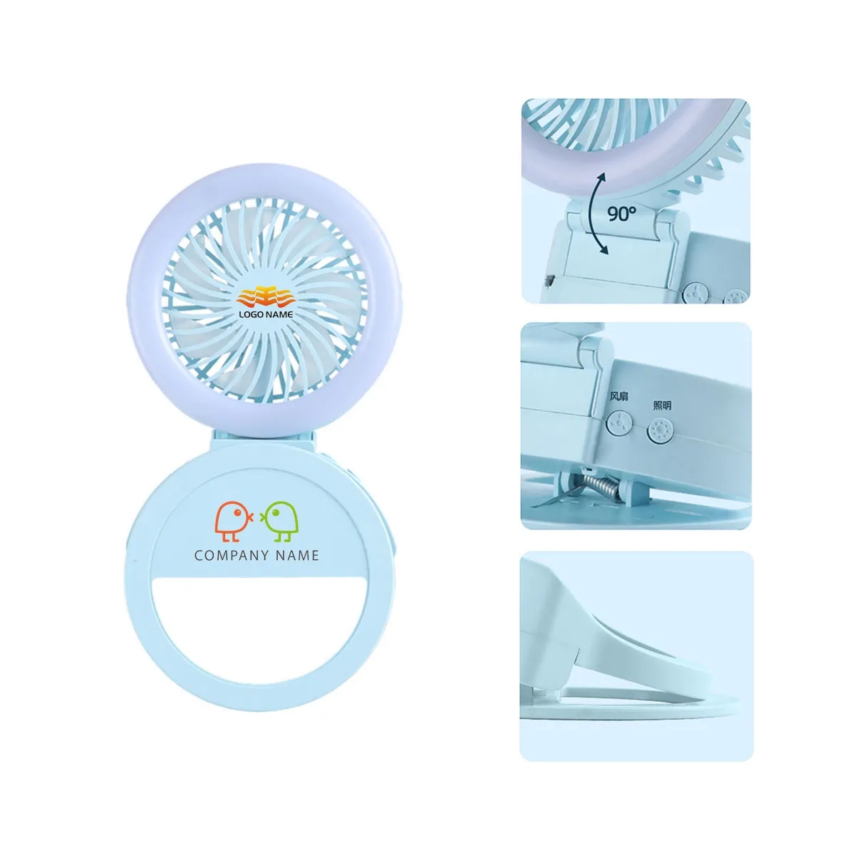 3 Speed Small Personal USB Desk Fan 2