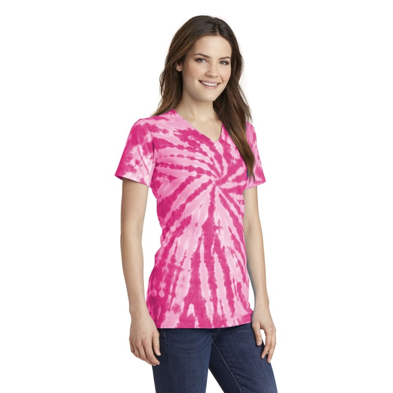 Port & Company Women's Tie-Dye V-Neck Tee. 26