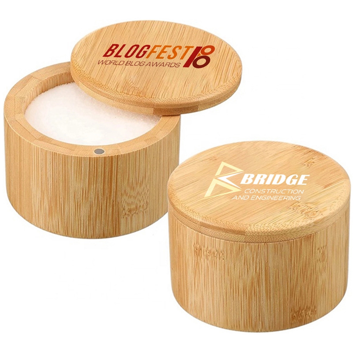 Custom Portable Gift Bamboo Container With Lid 2