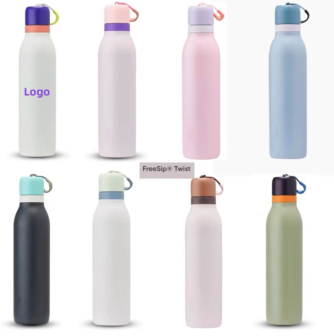 Owala FreeSip Twist Insulated Stainless Steel Water Bottle with Straw for Sports and Travel, custom water bottle with logo imprint 5