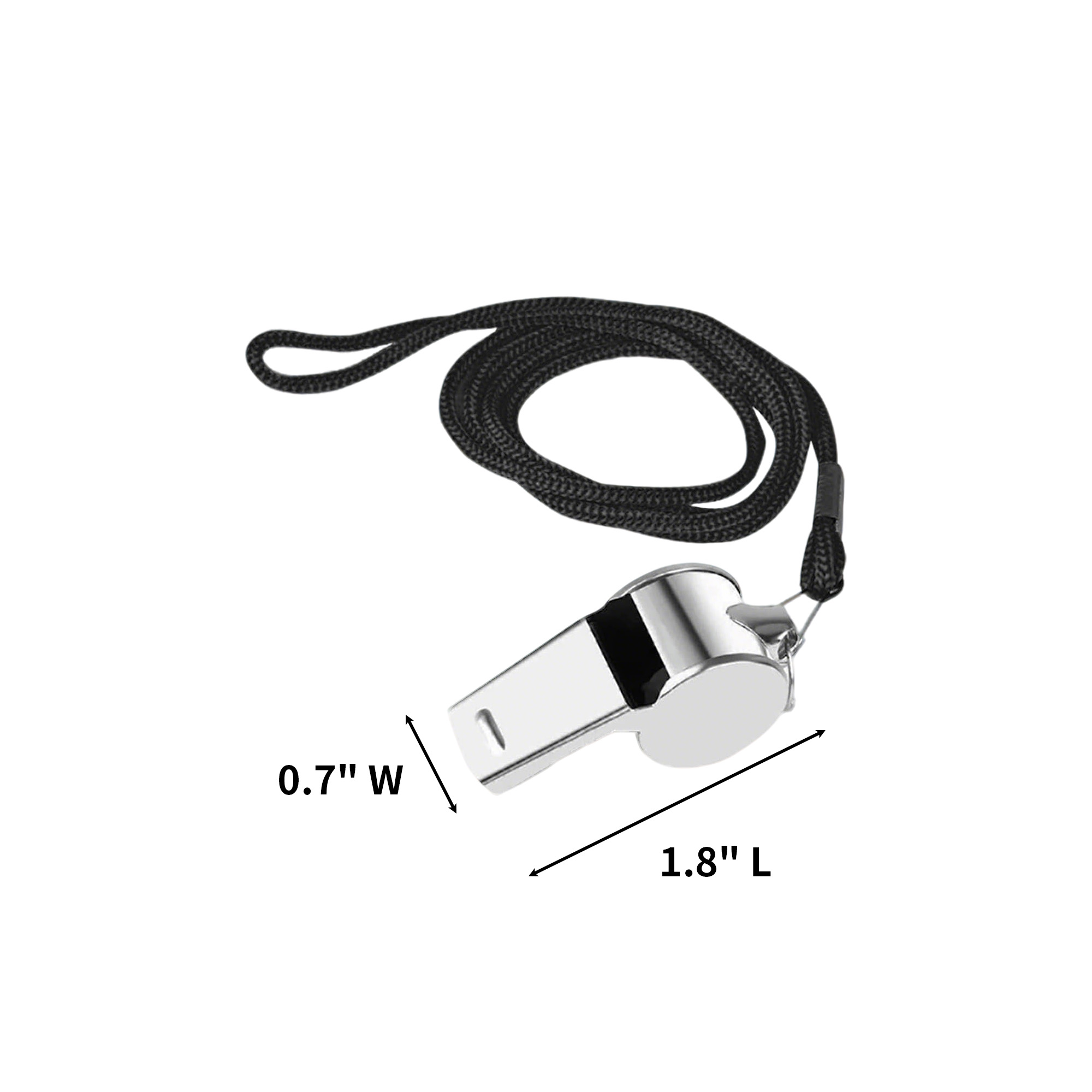 Stainless Steel Signal Whistle With Neck Cord 4
