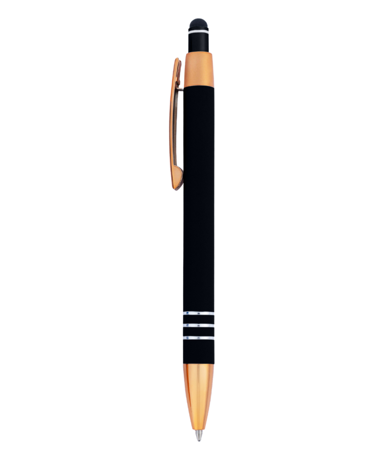 Union Printed - Stevy Stylus Soft Touch Click Metal Pen - Copper Accents 4
