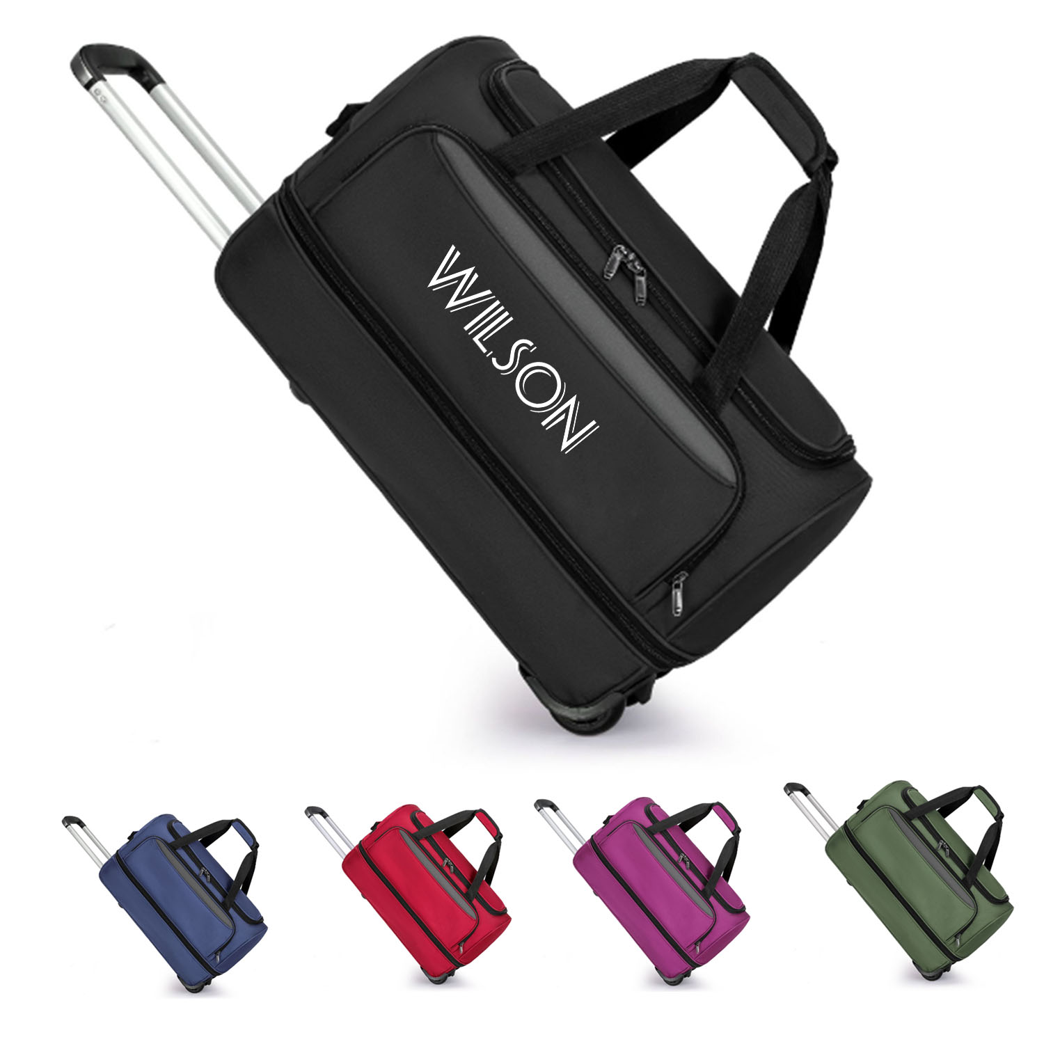 Oxford Bra Foldable Roller Duffel Travel Bag 4