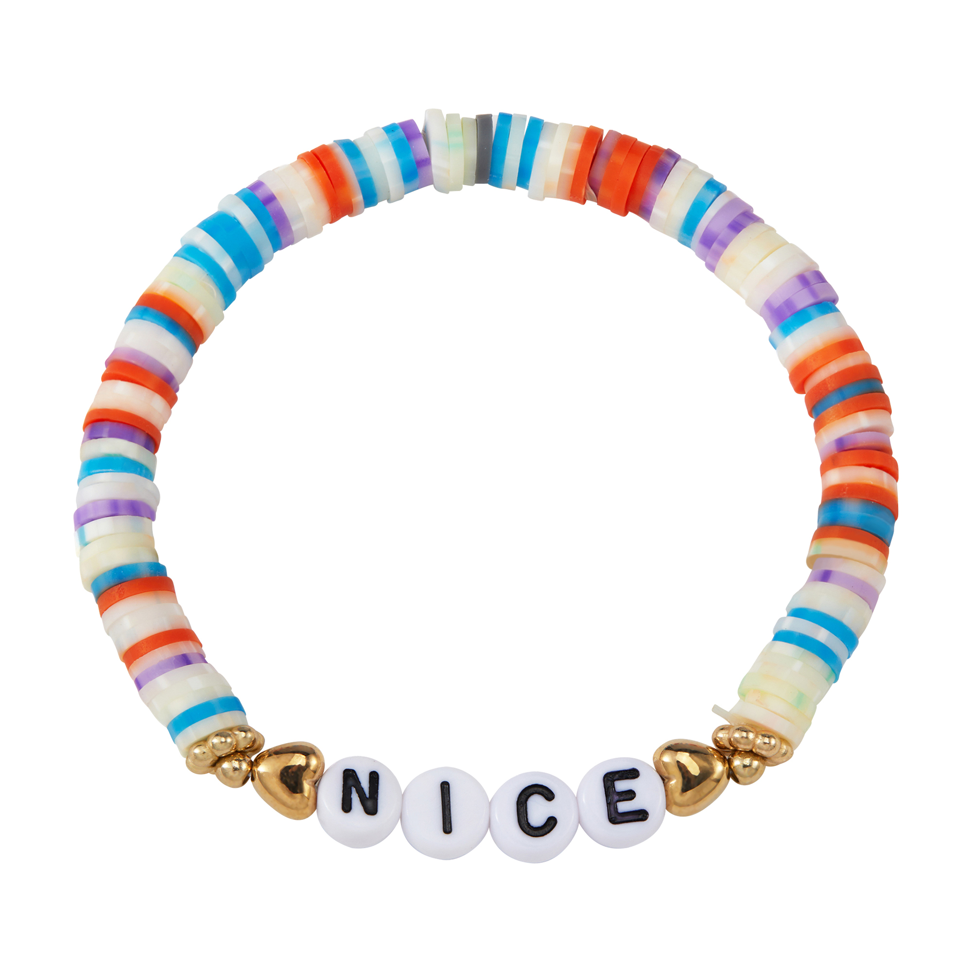 Handmade Bohemian Stackable Letter Beaded Soft Clay Bracelet 12