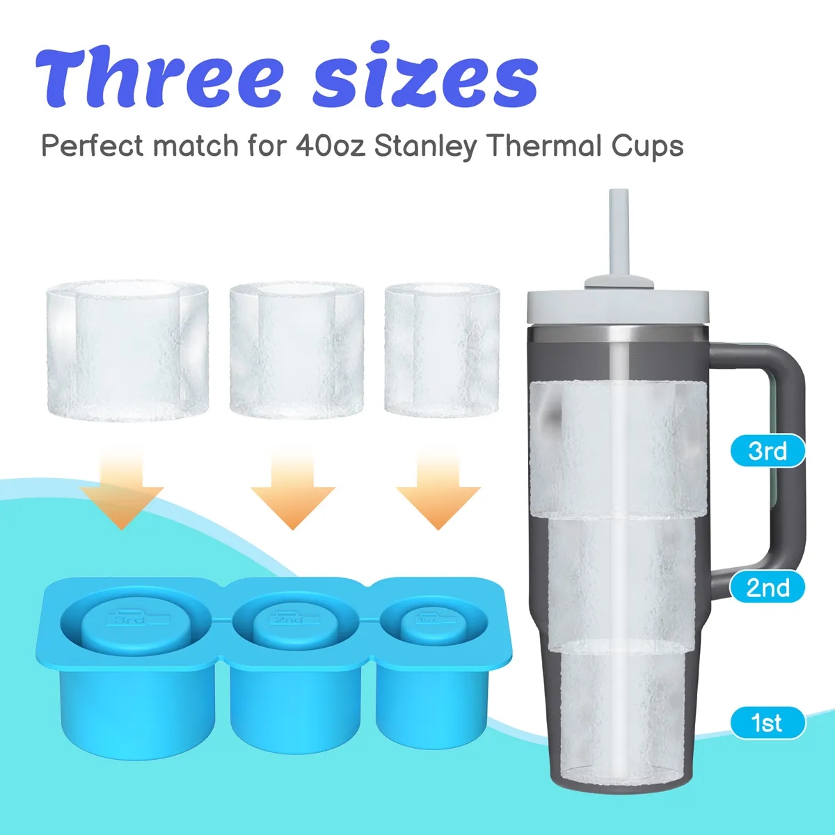 Silicone Ice Cube Tray for 30OZ & 40Oz Tumbler 4